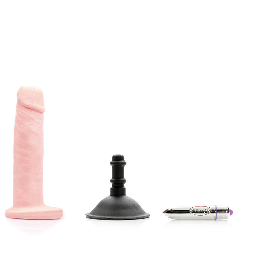 Silicone Alan O2 Dildo Vibrating Kit with Suction Cup