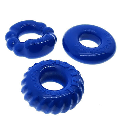 Oxballs BONEMAKER 3-pack boner cockring kit - POOL BLUE