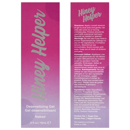 HINEY HELPER Desensitizing Gel Naked .5oz | 15mL