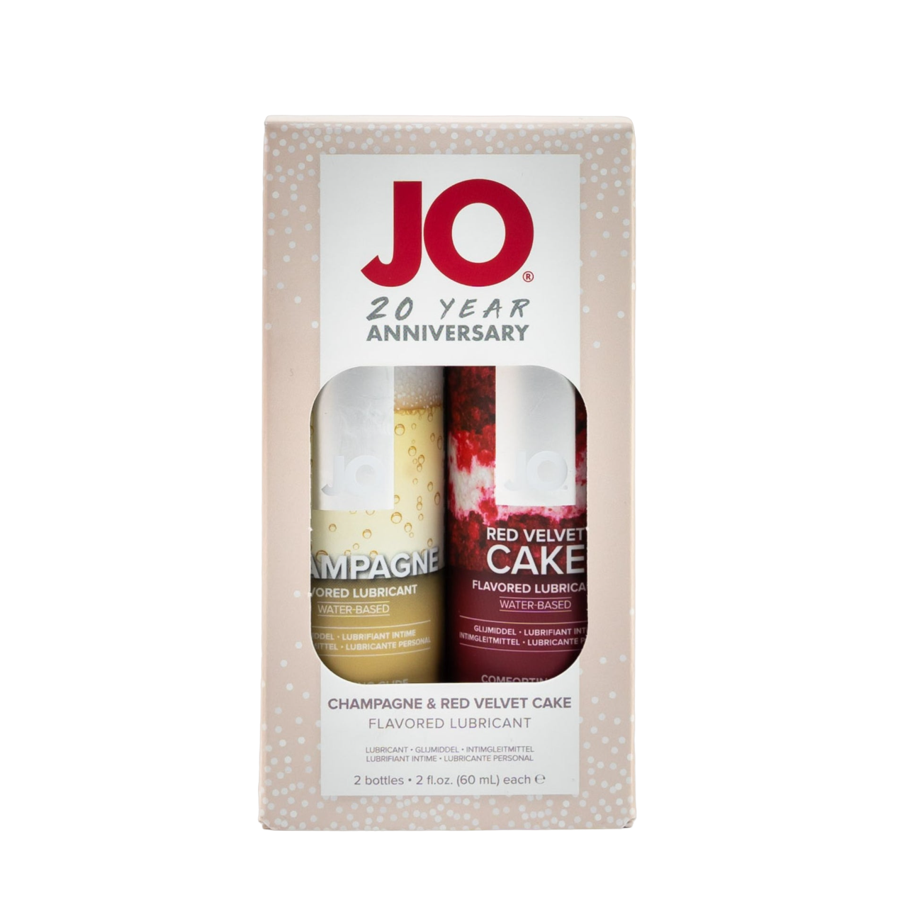 JO Limited Edition 20 Year Anniversary Set - Champagne 2 oz/60 mL + Red Velvet Cake 2 oz/60 mL