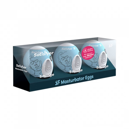 Masturbator Egg 3er Set (Savage) Light Blue